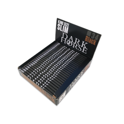 DARK HORSE SLIM Black Rolling Papers Full Box 25 Booklets