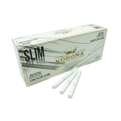 KORONA Slim White Long Filter (24mm) 240 Cigarette Filter Tubes