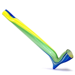 CIGARETTE HOLDER, GLASS MOUTHPIECE 1 curved mix color glass pipe