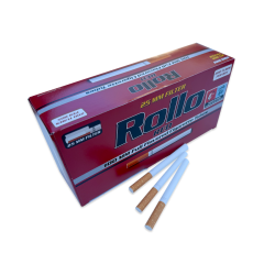 Rollo RED 100mm long 200 Filter Tubes 25mm filter long
