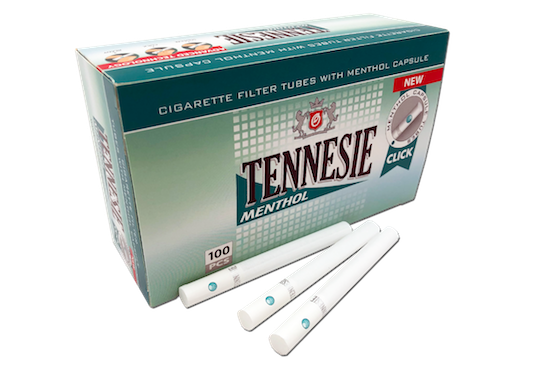 TENNESIE Menthol Click 100 Cigarette Filter Tubes With Capsule